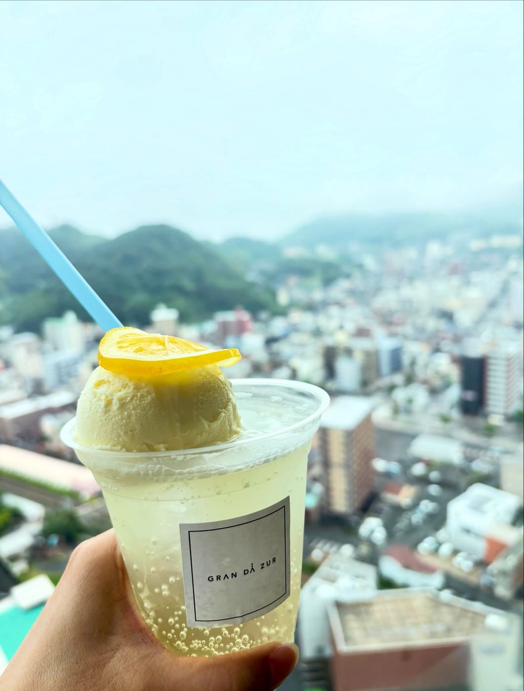 展望室裡的檸檬冰淇淋飲
